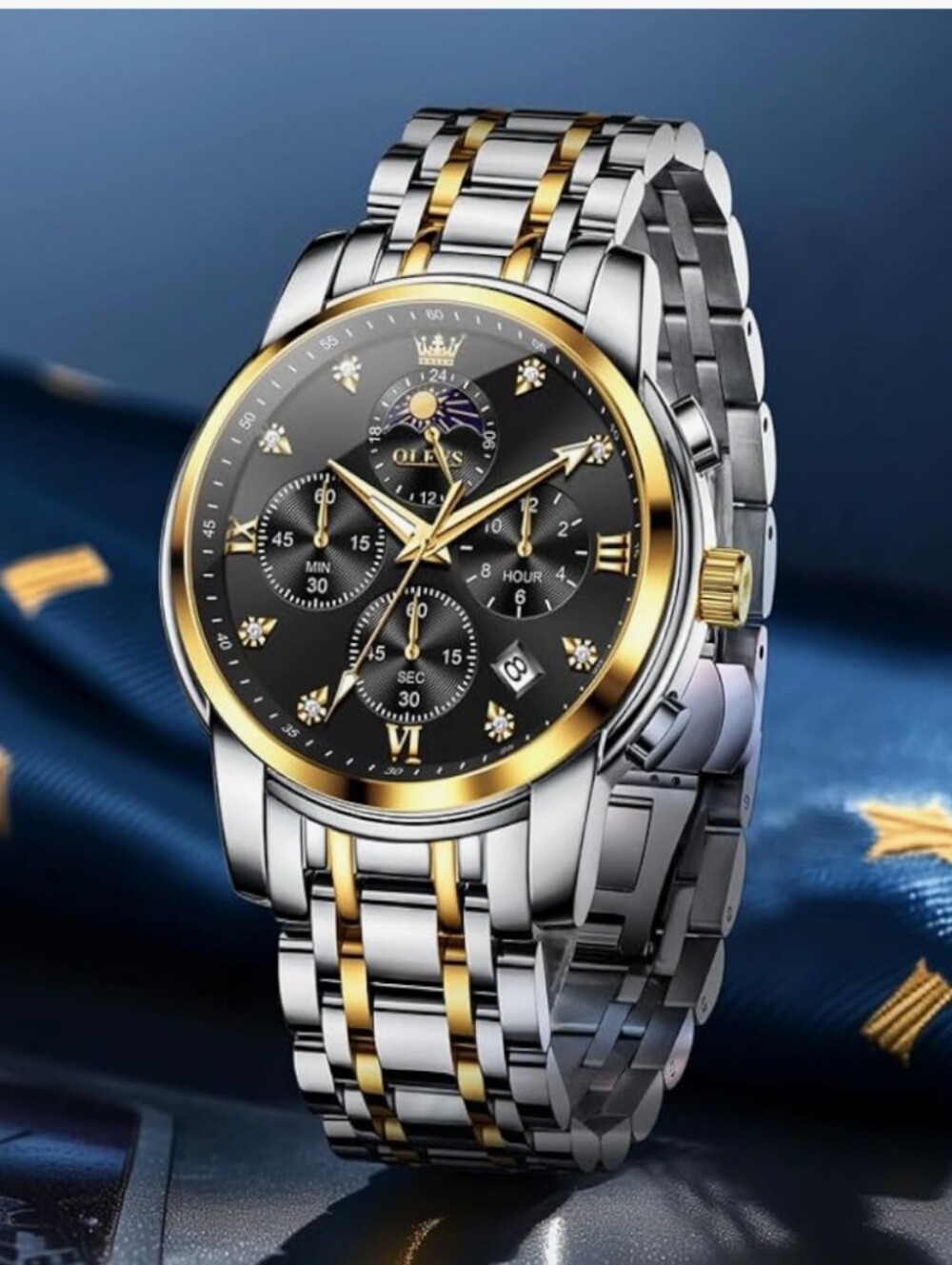 Olevs Mens Wrist Watch Analog Quartz Waterproof